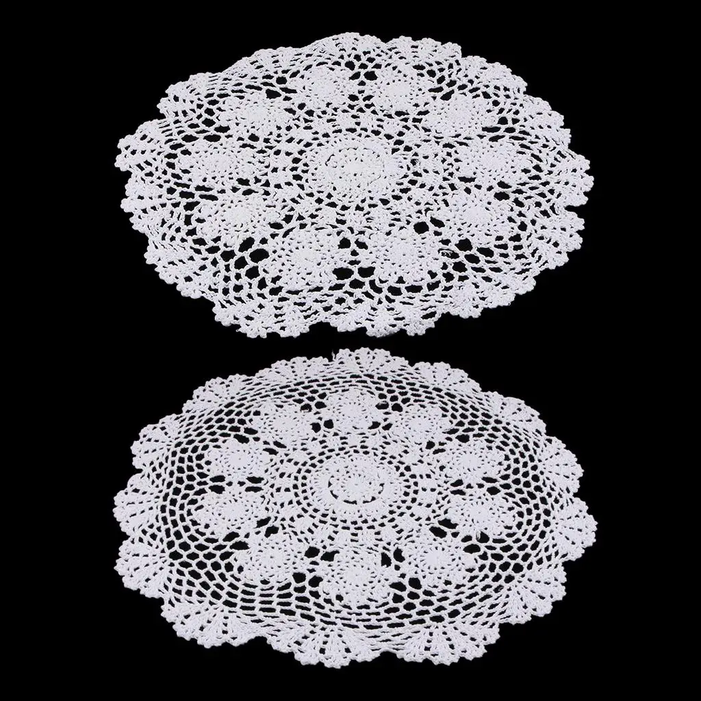 White Water Lily Crochet Cotton Tablecloth Table Cloth Table Runner Table Linen