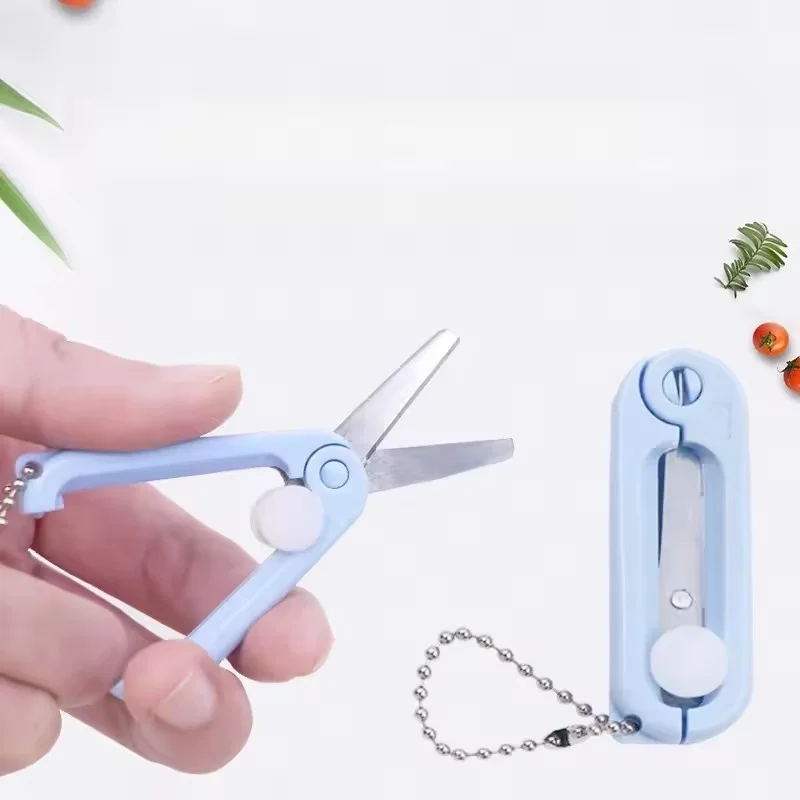 1 قطعة مقص الفولاذ المقاوم للصدأ المحمولة مع تصميم سلسلة المفاتيح متعددة الوظائف قابل للسحب لقطع الورق واستخدام السيناريو المتعددة #6