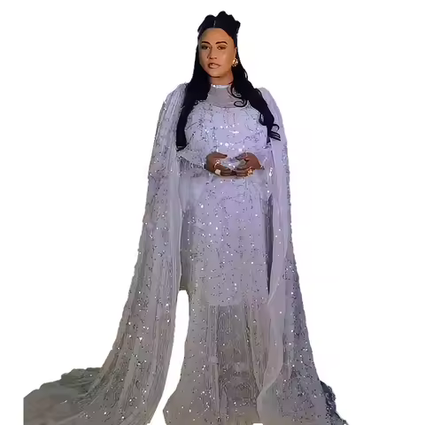 Africa Dress for Women for Evening Party Elegant Long Sleeve Black White Blue Maxi Dress kaftan Muslim Abaya Ankara Dresses Gown