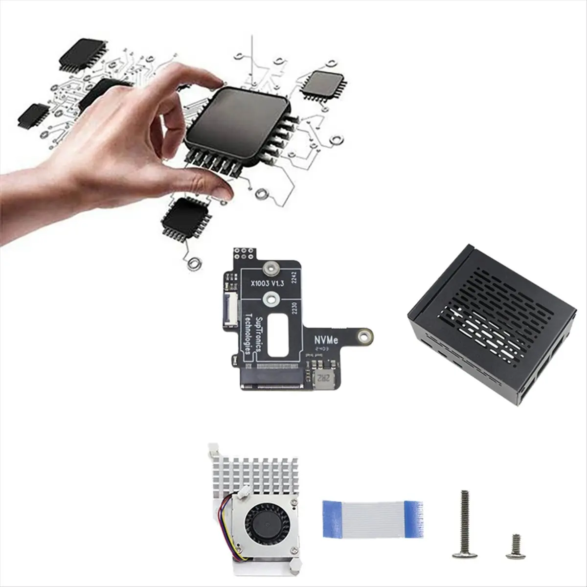 n86r-for-5-pcie-to-m2-nvme-hat-radiator-case-ssd-mini-adapter-board-for-2242-2230-nvme-ssd-expansion-board
