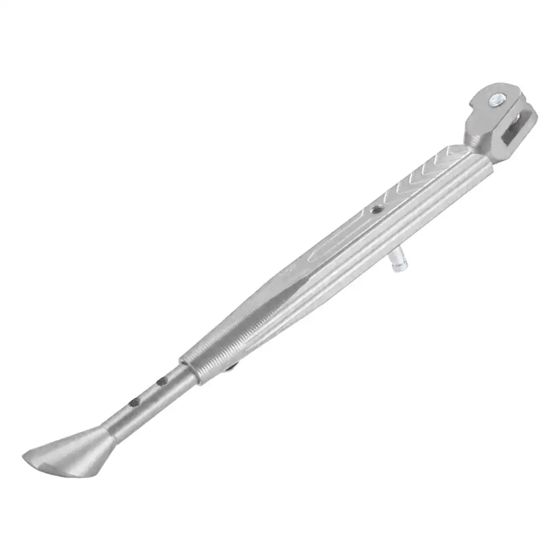 Silver Aluminum Alloy Motorcycle Adjustable Leg Kickstand Foot Side Stand Support