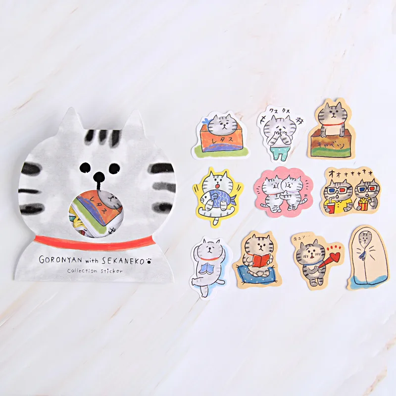 30 Pcs/Lot Cute Cartoon Cat Paper Stickers Notebook Photo Album Diy Decoration Material Students Stationery Random Pattern
