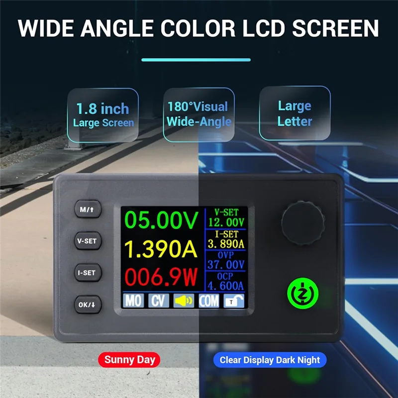 Регулируемый регулятор напряжения, ЖК-дисплей, понижающий преобразователь 6-36 В до 0,5-36 В, 4,5 А, 40 Вт для солнечных панелей RV