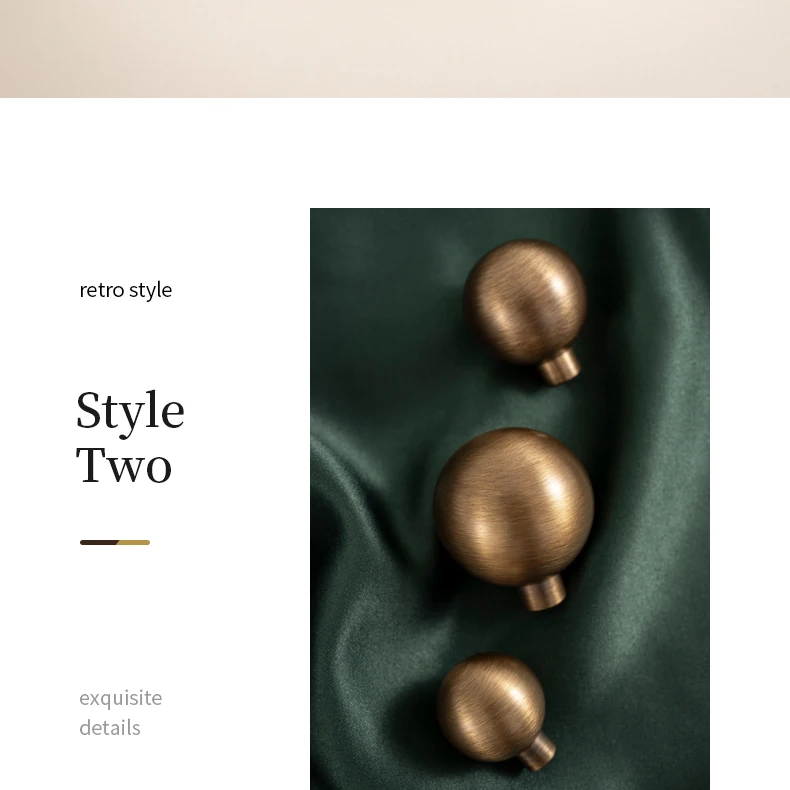 Round antique brushed brass cabinet knob — supplier illustration 17