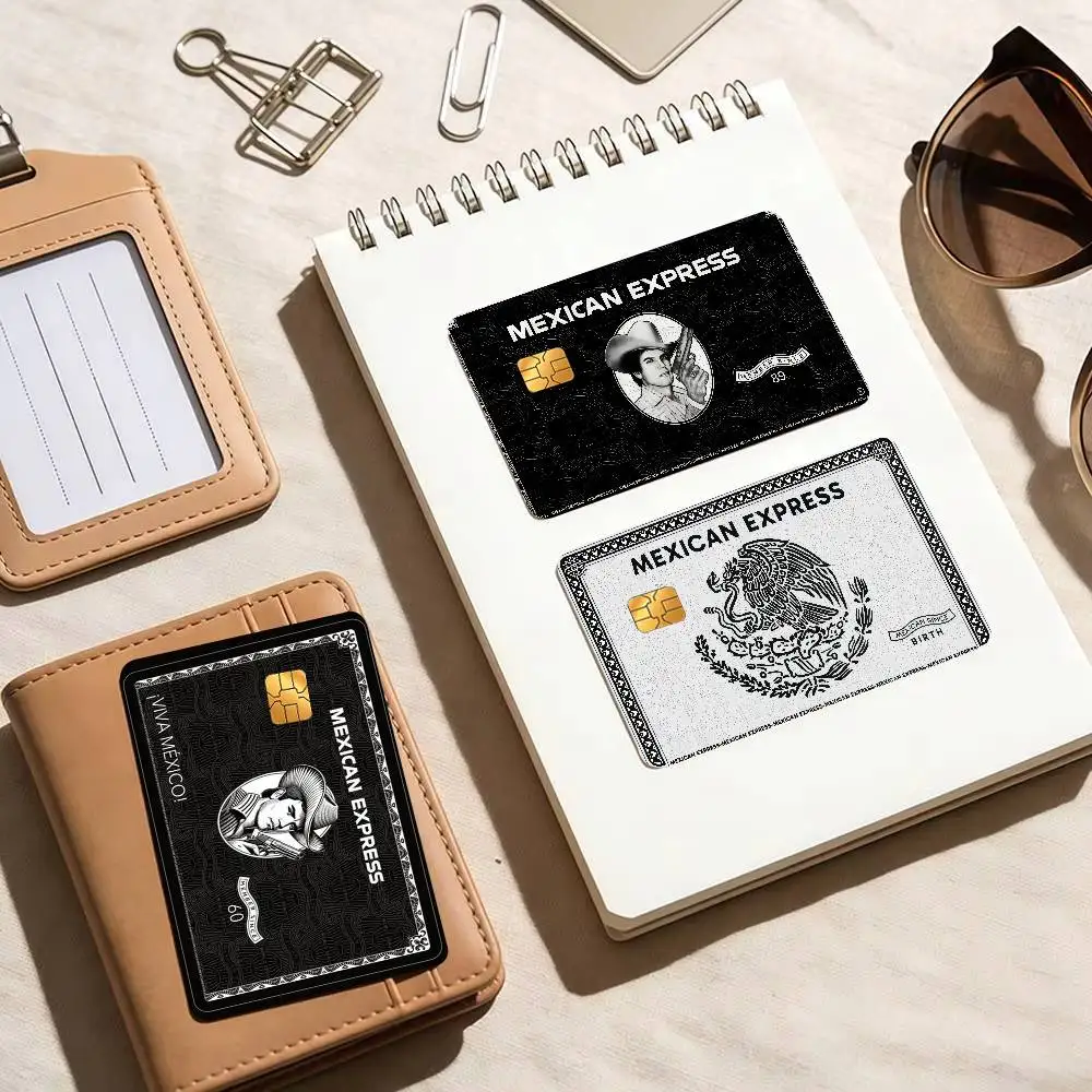Fashion M-Mexican logo E-Express-S   Credit Card Public Transportation Cards Protective Sticker Waterproof Card Face Decoration