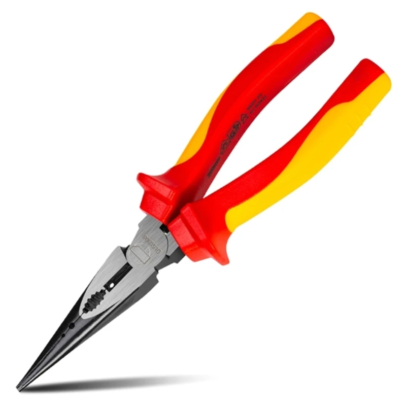 150mm Insulated Long Needle Nose Pliers, Steel TwoToned AntiSlip Handle Electrical Pliers Dropship