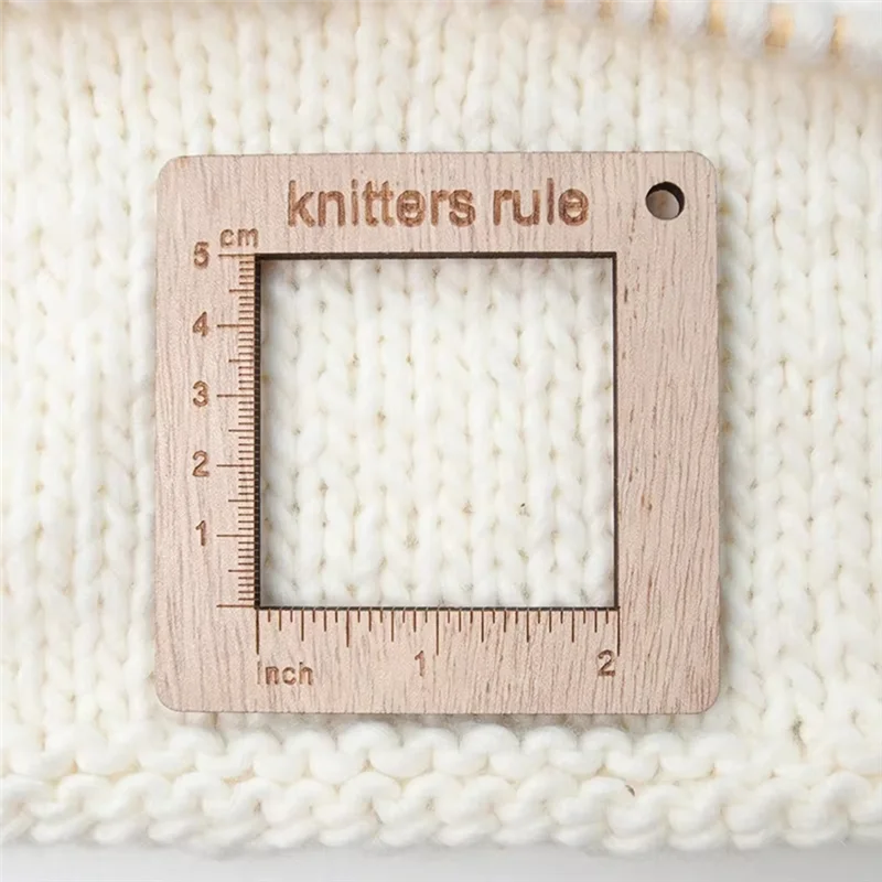 75STO-Knitting Ruler Gauge Knitting Calculator Density Ruler DIY Weaving Measuring Tools Knitters Ruler With Threader Cutter