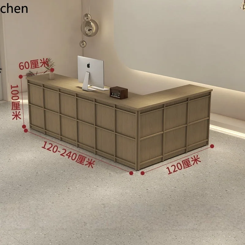 YFY Cashier Counter Retro Courtyard Front Desk Reception Desk Women's Clothing Store Cabinet Table