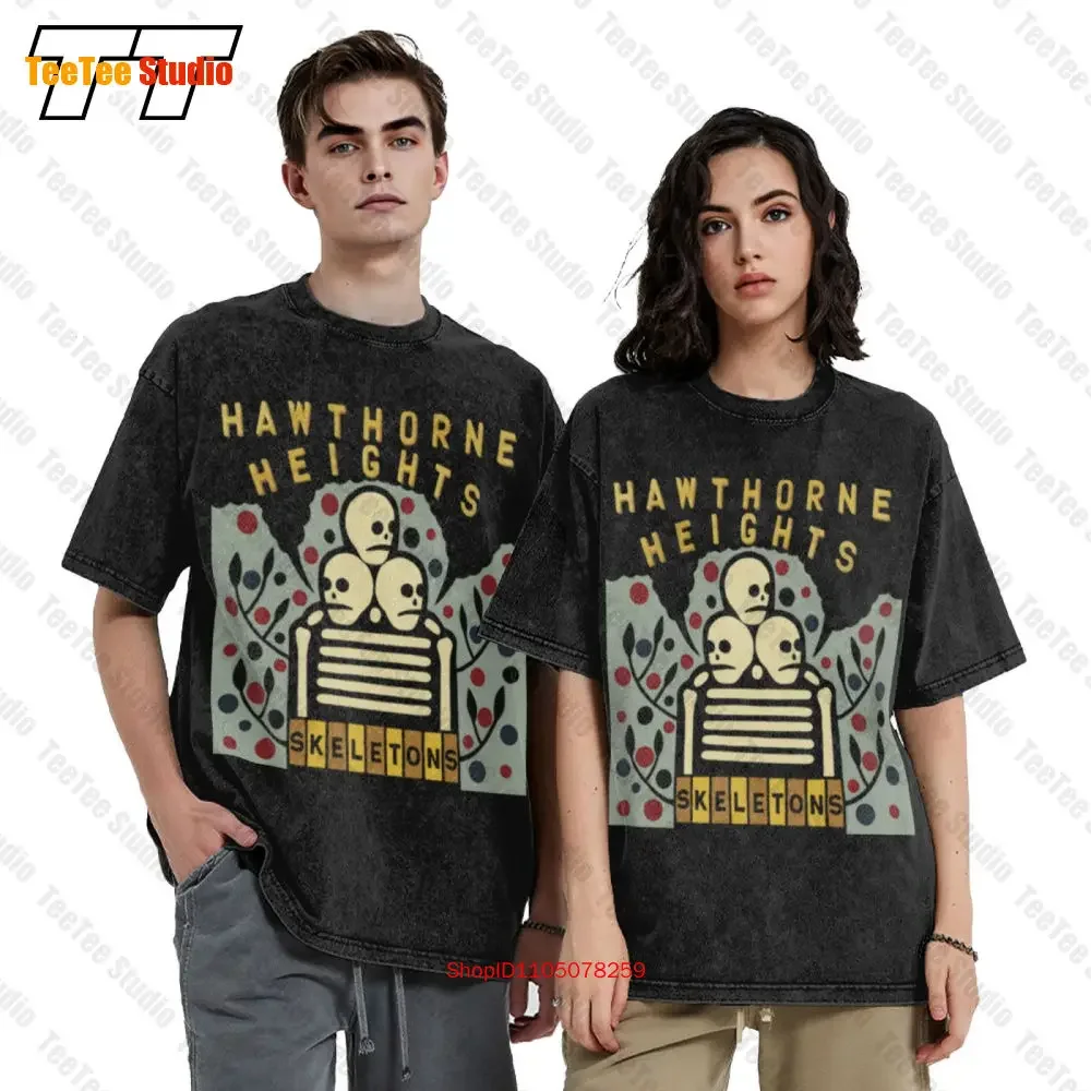 Hawthorne Heights Skeletons Black Herren Rock Band Vintage  T-Shirt U3TB