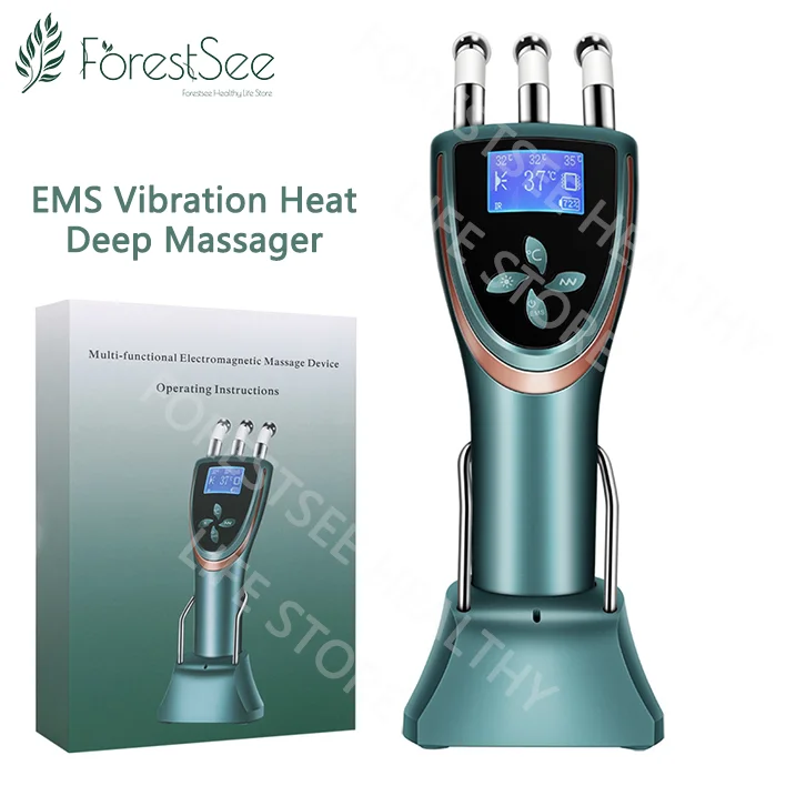 New Ems Micro-current Massage Machine Red And Blue Light Photon Rejuvenation Beauty Instrument Relaxation Magnetic Massage Comb