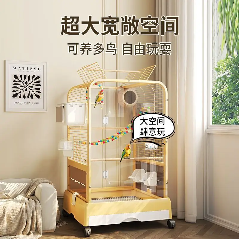 Bird cage parrot special extra large tiger skin Xuanfeng peony small sun home new splash-proof luxury bird villa