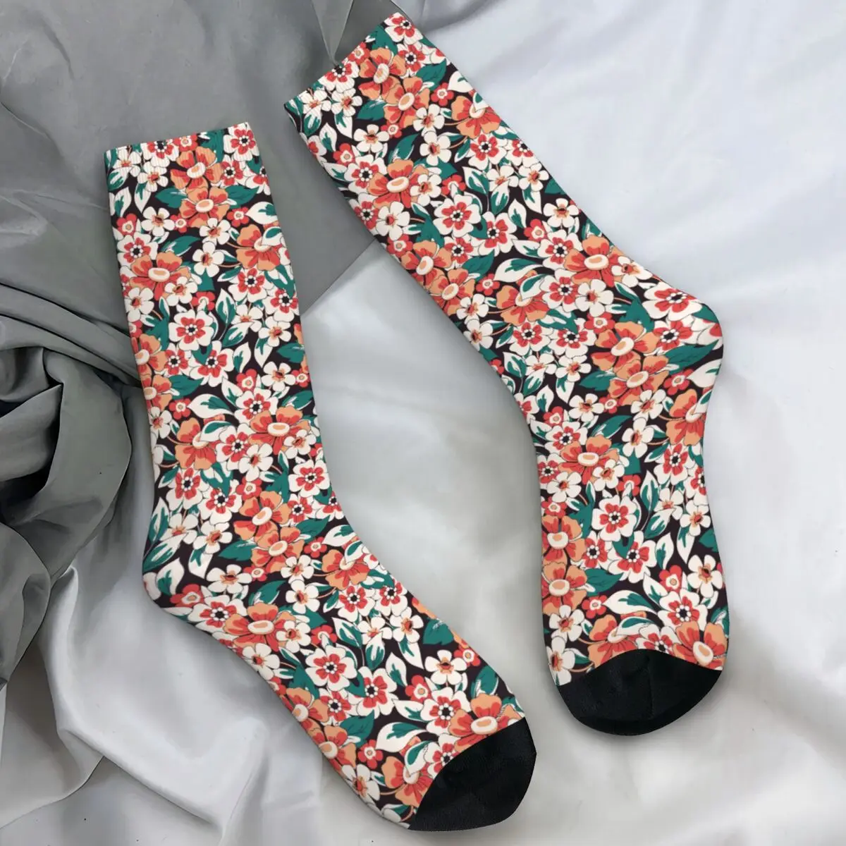 

Colorful Flowers Socks Summer Leisure Stockings Unisex Quality Running Sports Socks Autumn Design Anti Sweat Socks