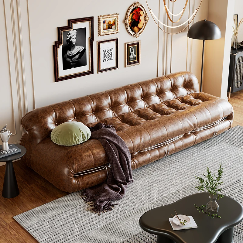 

Sofa living room retro straight row for three people