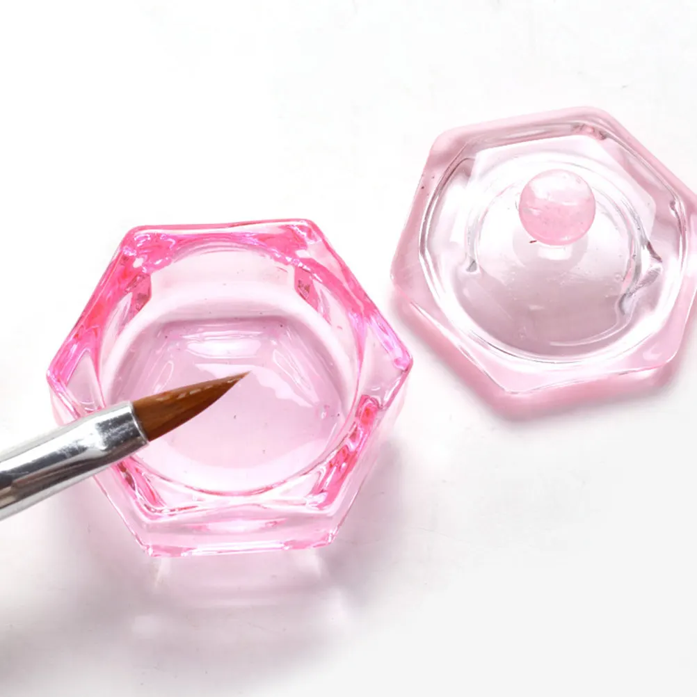 

2Pcs Nail Crystal Cup Thick Base Manicure Glass Dish for Mixing Liquids Powders Washing Nail Art Pens DIY Beauty Tool
