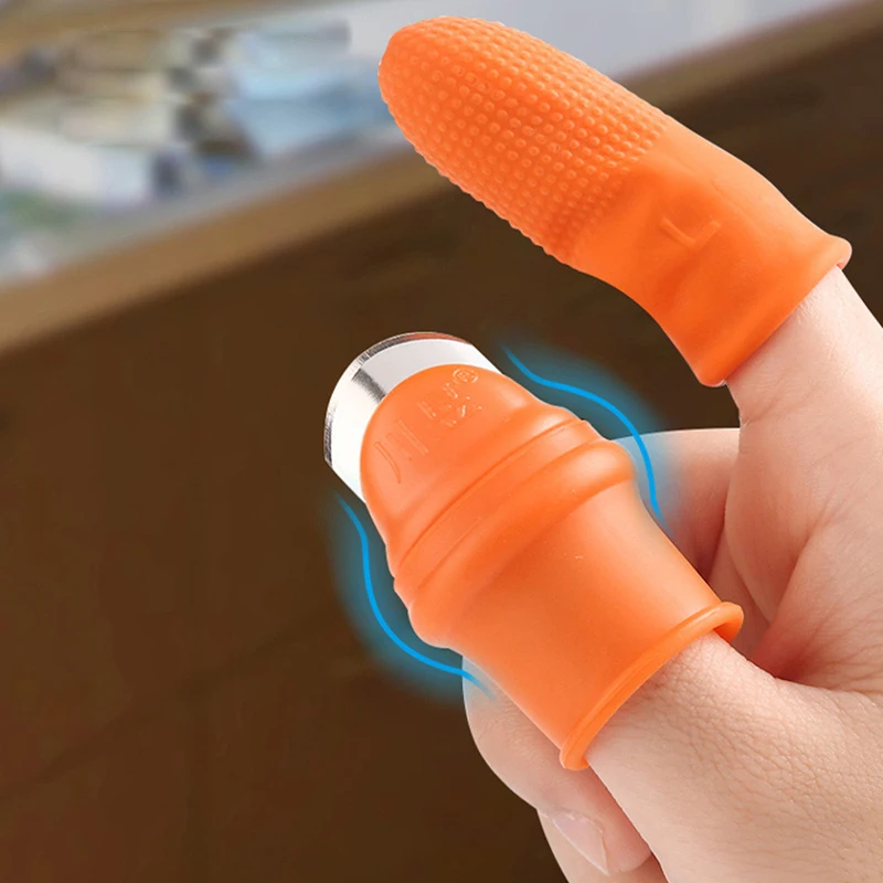 

Finger Protector Silicone Thumb Knife Protector Gears Cutting Vegetable Harvesting Knife Pinching Plant Blade Scissors Gloves