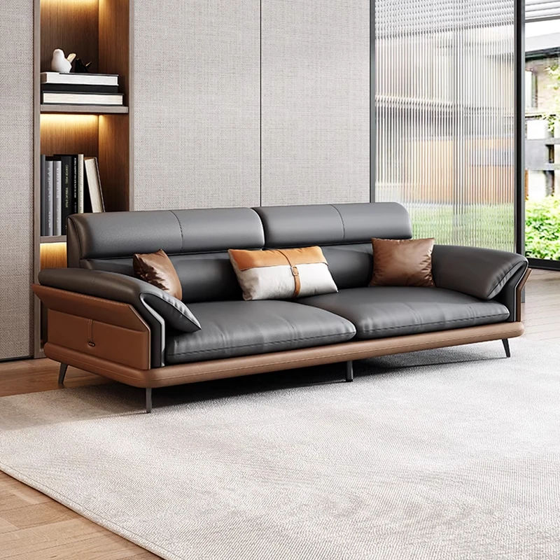 أريكة مكتب مخصصة للمكتب، مجموعة أثاث قهوة حديثة وبسيطة من الجلد لرئيس الأعمال وغرفة الاستقبال #2