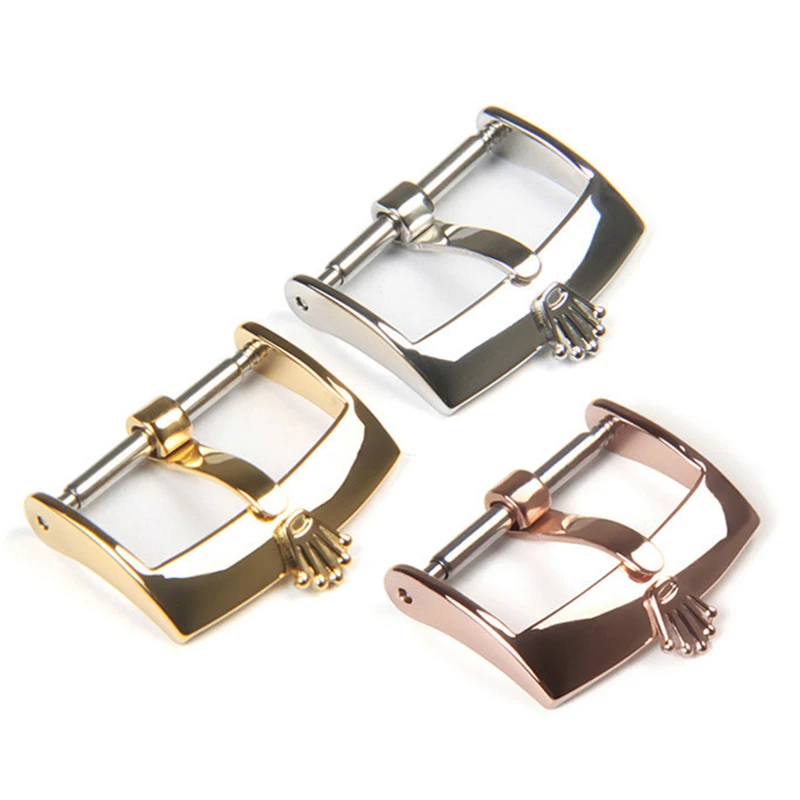 Stainless Steel Watch Pin Buckle Fine Polished Strap Belt Buckle 16 18 20mm Silver Gold Leather Watch Band Strap Clasp