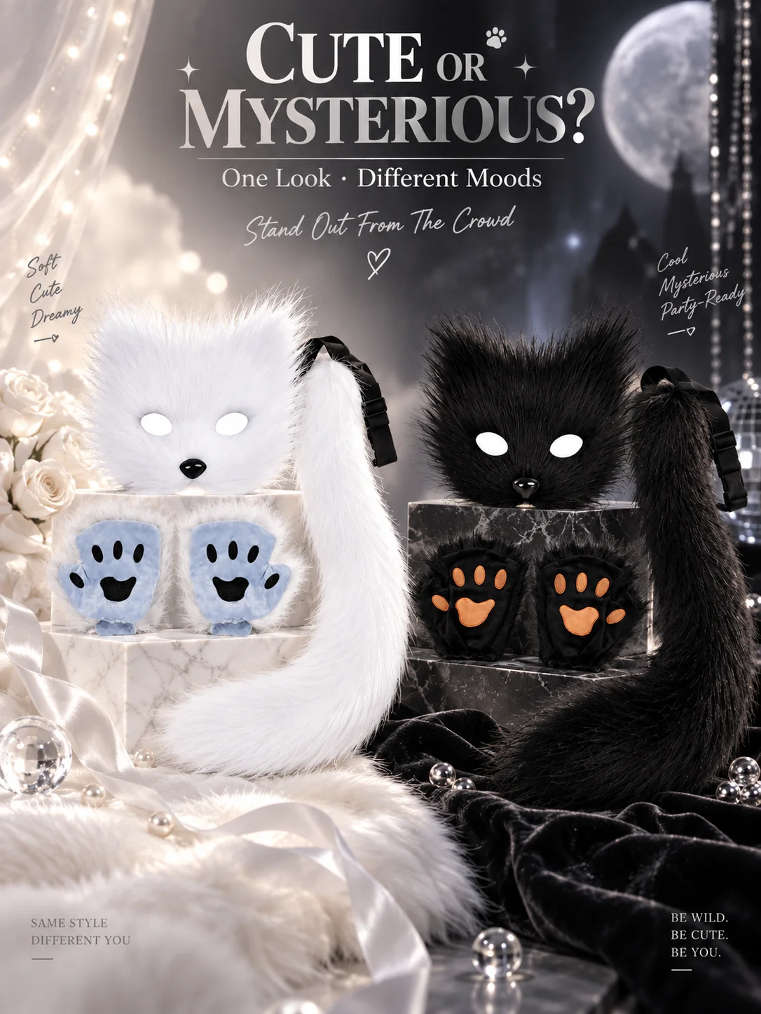 Kit Chat en Peluche – Masque, Gants et Queue – photo 9