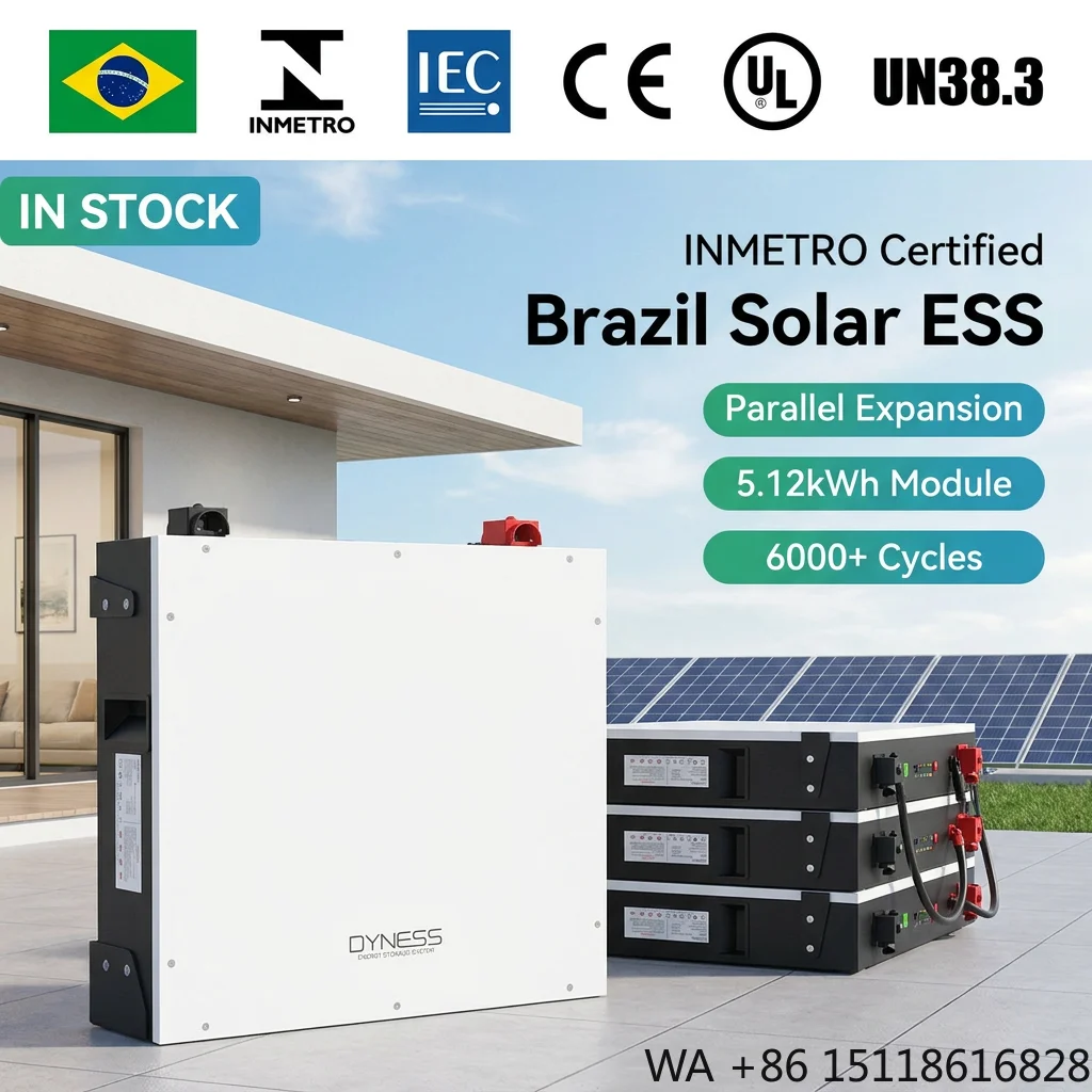 Dyness DL5.0C 5Kwh 51.2v 100ah Wall Mounted Lithium Battery Pack 5Kw Solar Home Energy Storage System Brazil Inmetro