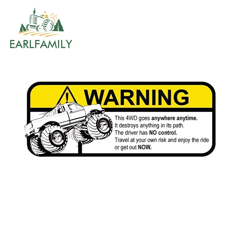 

EARLFAMILY 13 см x 5,1 см 4WD забавная предупреждающая наклейка для автомобиля, креативная наклейка для авто идут в любом месте, забавная наклейка на багажник каравана, автомобильные товары