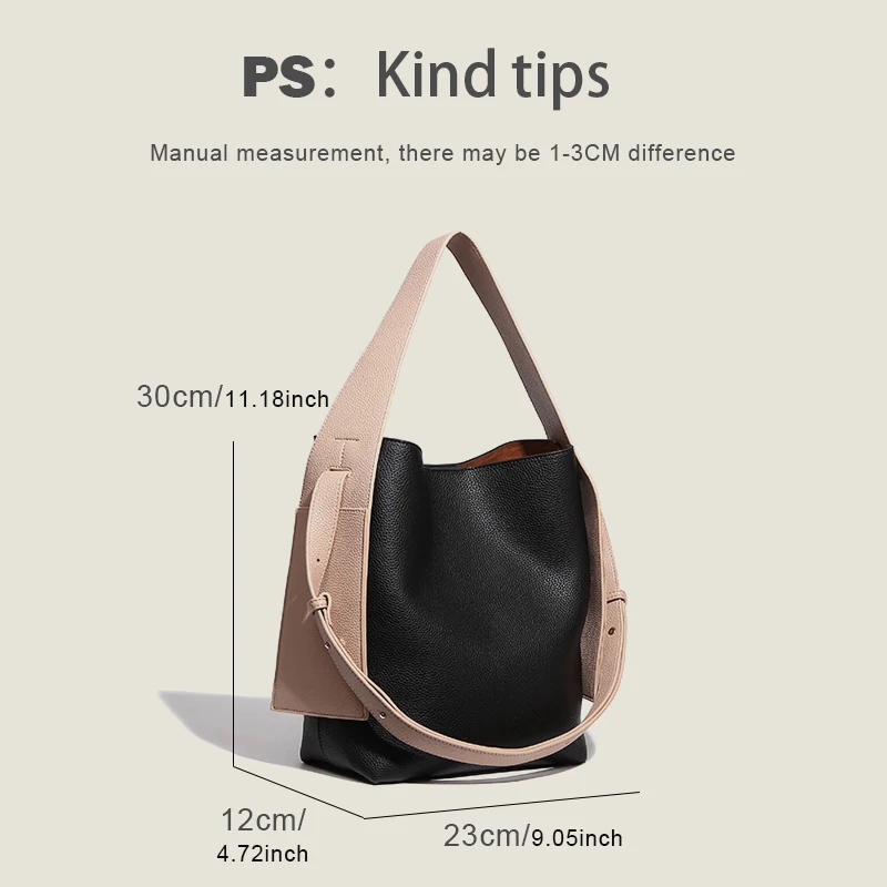 MEDIOW Vintage Bucket Bags For Women Luxury Designer Shoulder Bag 2023 New In Upscale PU Lychee Pattern Color Contrast Handbags