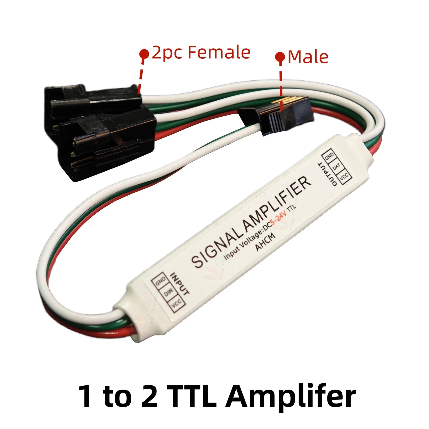 1pc Mini TTL Signal LED Amplifier Repeater for WS2812B WS2811 3Pin RGBIC Addressable LED Strip String Module 1 TO 2/4/8 5-24V