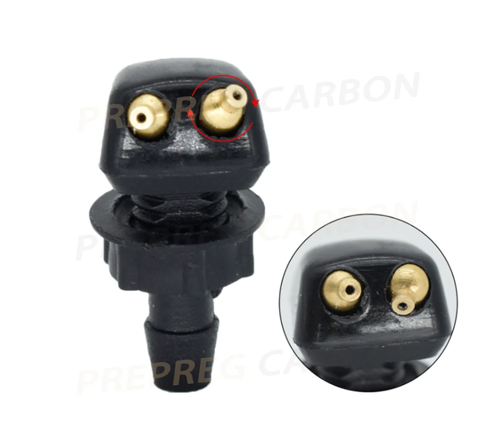Car Windshield Wiper Washer Spray Nozzle Fits Most Car Models Car Dual Holes Windshield Washer Nozzle Water Spray 2Pcs