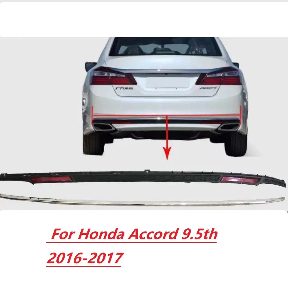 Rear bumper Chrome plating decorative strip  For Honda Accord 9.5th 2016-2017