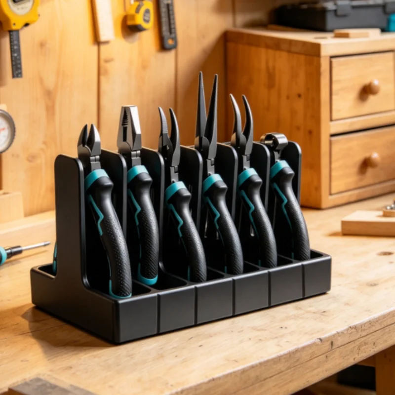 1 Stück – Mehrfach-Zangen-Organizer (6 oder 9 Fächer) – Werkzeug-Aufbewahrungsschale zur Organisation von DIY-Hardware-Werkzeugen – Detail 4