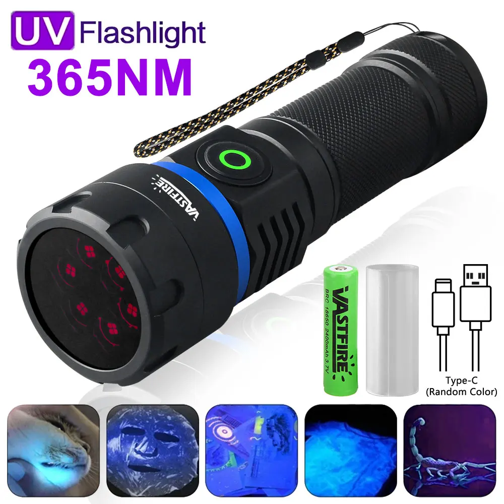 120W 24LED 365nm UV Flashlight Black Mirror Purple Light Ultra Viole Torch Flashlight Pet Urine Stains bug Scorpions Detector