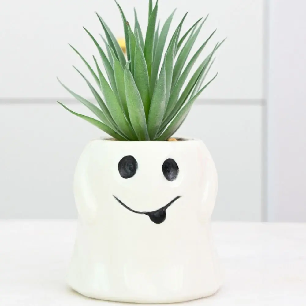 Home Ornaments Ceramics Halloween Succulent Flowerpot Funny Cute Halloween Flower Pot Ghost Plant Pot