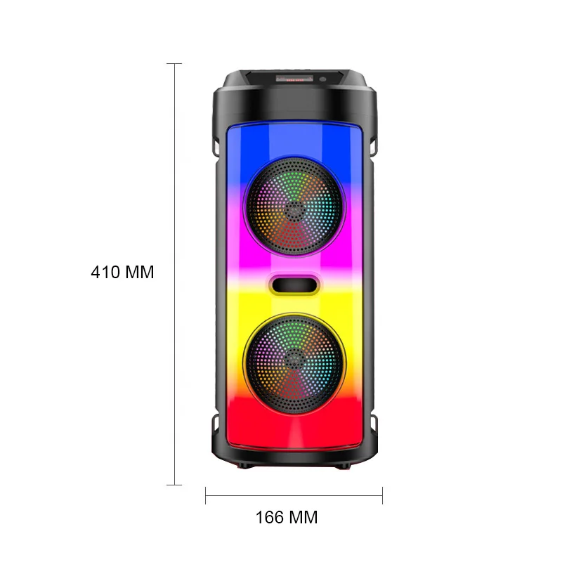New Explosion Model Portable Bluetooth Speakers with Microphone Remote ZQS High-end Black Outdoor Dual 4 Inch Big Speakers Party
