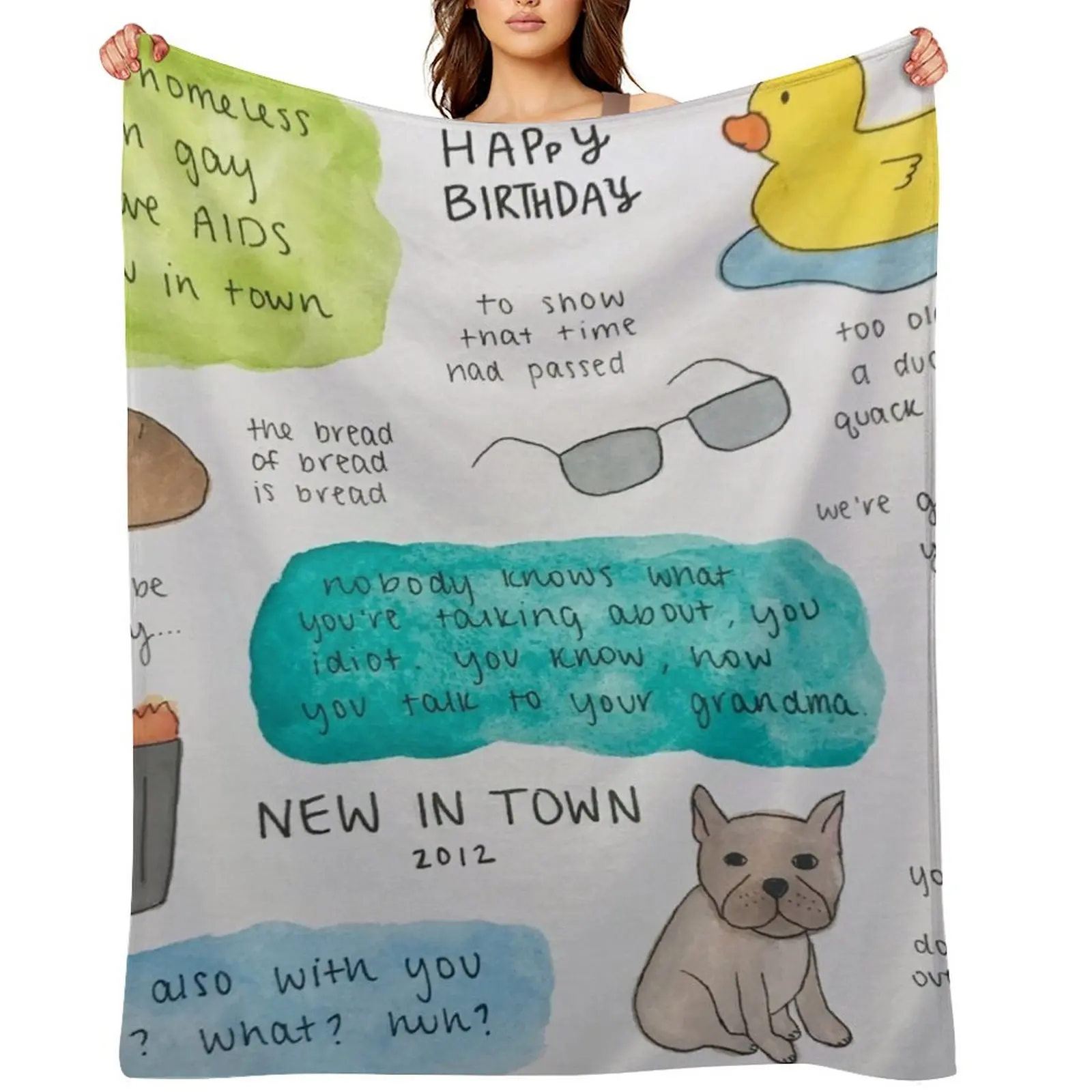 

john mulaney quote collage Throw Blanket Comforter For Sofa Thin Cute Plaid Moving Blankets