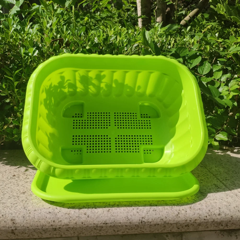 

2pcs Growing Trays Planting Boxes Containers for Balcony Indoor Garden Use Vegetable Growing Trays Plastic Pots Drainage