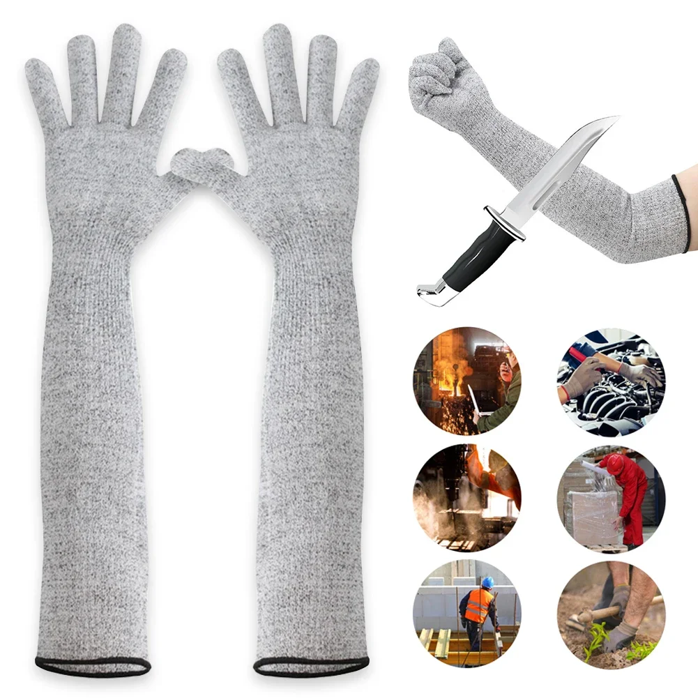 1Pc Level 5 HPPE Cut Resistant Anti-Puncture Work Protection Arm Sleeve Cover Anti-cut Level 5 Safety Work Gloves Cut Gloves