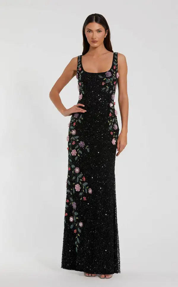 Customized Fashion Sequin Beading Flower Straight Off-the-shoulder Long Dresses Bespoke Occasion Dresses Sparkle Sizes Available