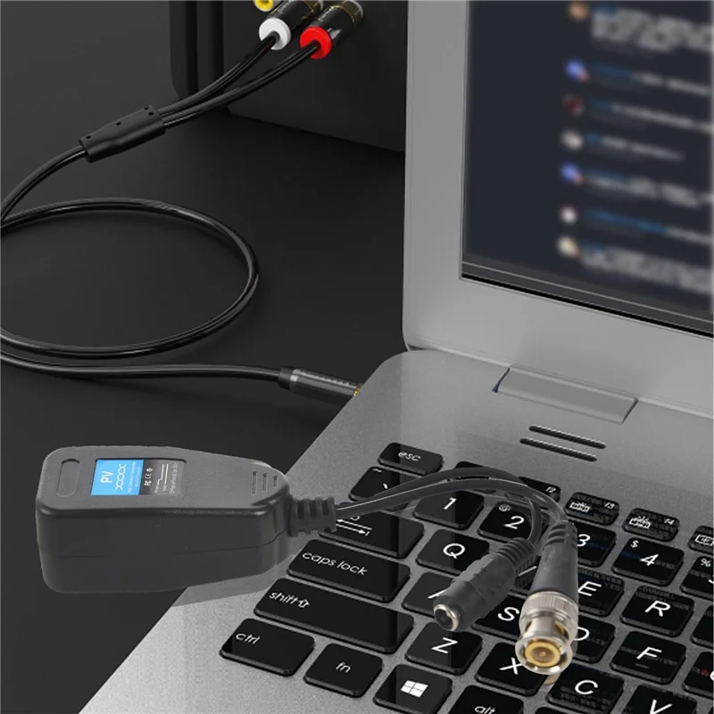 HD-CVI/TVI/AHD Balun فيديو سلبي مع موصل الطاقة وجهاز إرسال البيانات RJ45 CAT5 زوج واحد