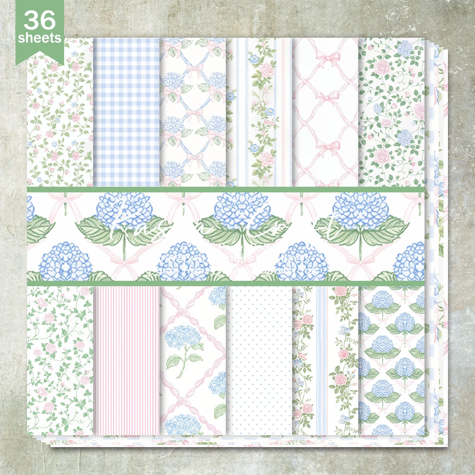36 Sheets 6inch (Fresh And Small Floral Patterns) Clipping Thin Paper for Bullet Diary, Junk Magazine, Greeting Card Background