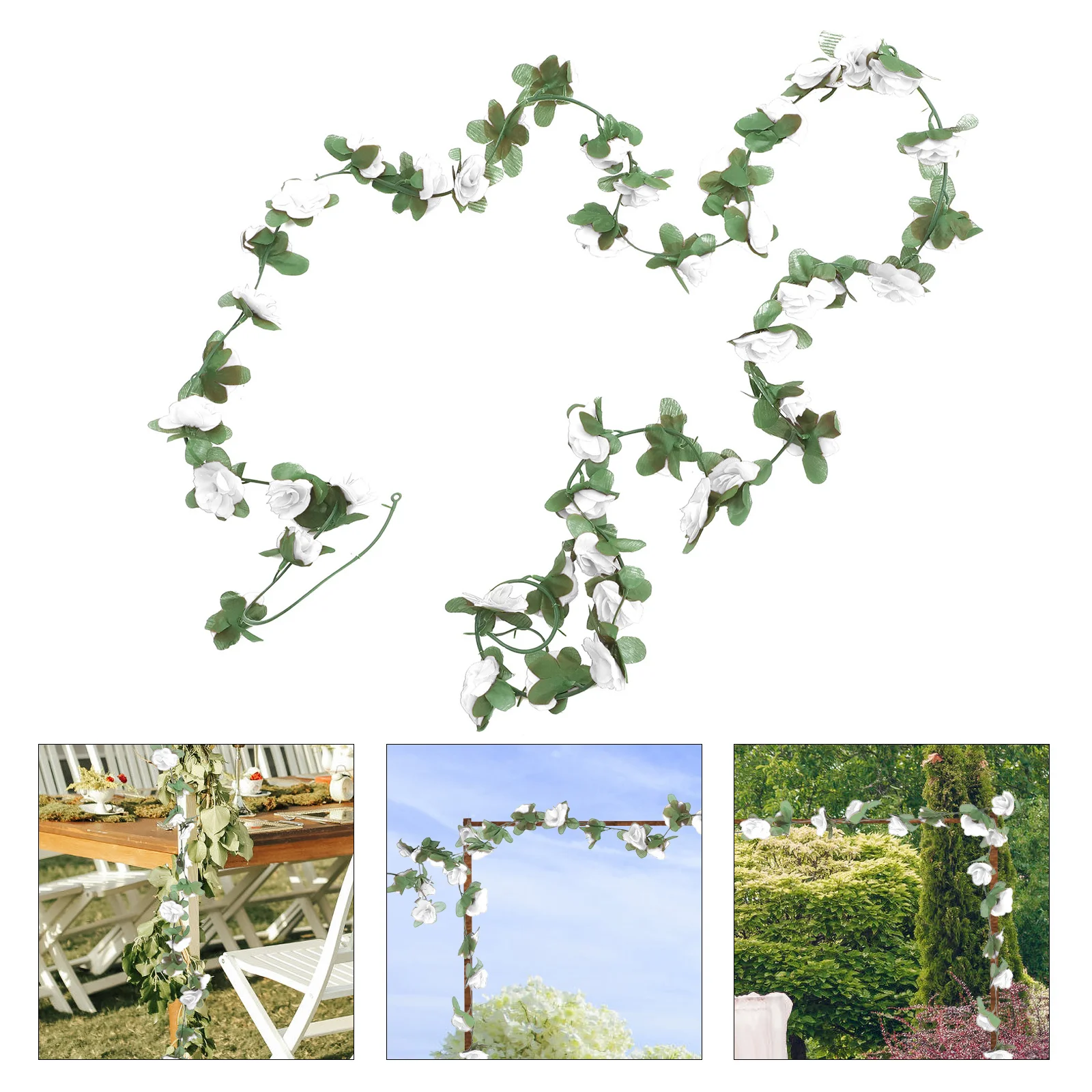 

Artificial Rose Pendant Delicate Arch Flower Decoration Realistic Appearance Warm Pleasant Atmosphere for Home