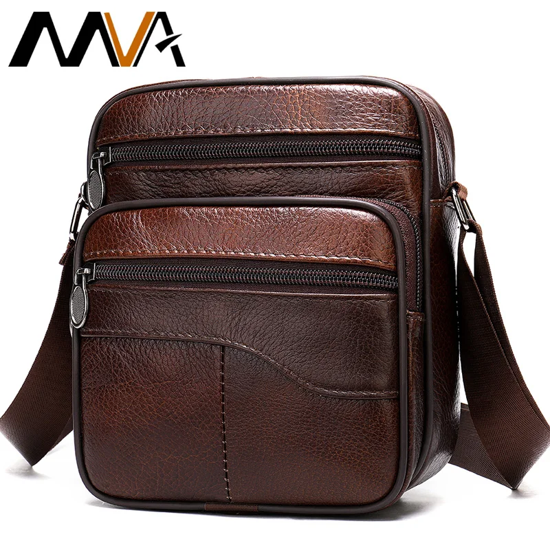 MVA Men\'s Bag Genuine Leather Handbags Men Leather Shoulder Bags Men Messenger Bags Small Crossbody Bags For Man Fashion    0501