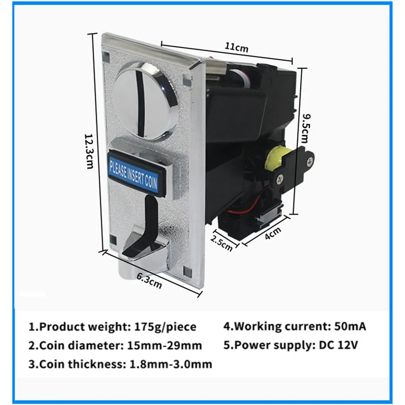 3X Durable Programable Multi Coin Acceptor Electronic Roll Down Coin Acceptor Selector Mechanism Side Coin Selector