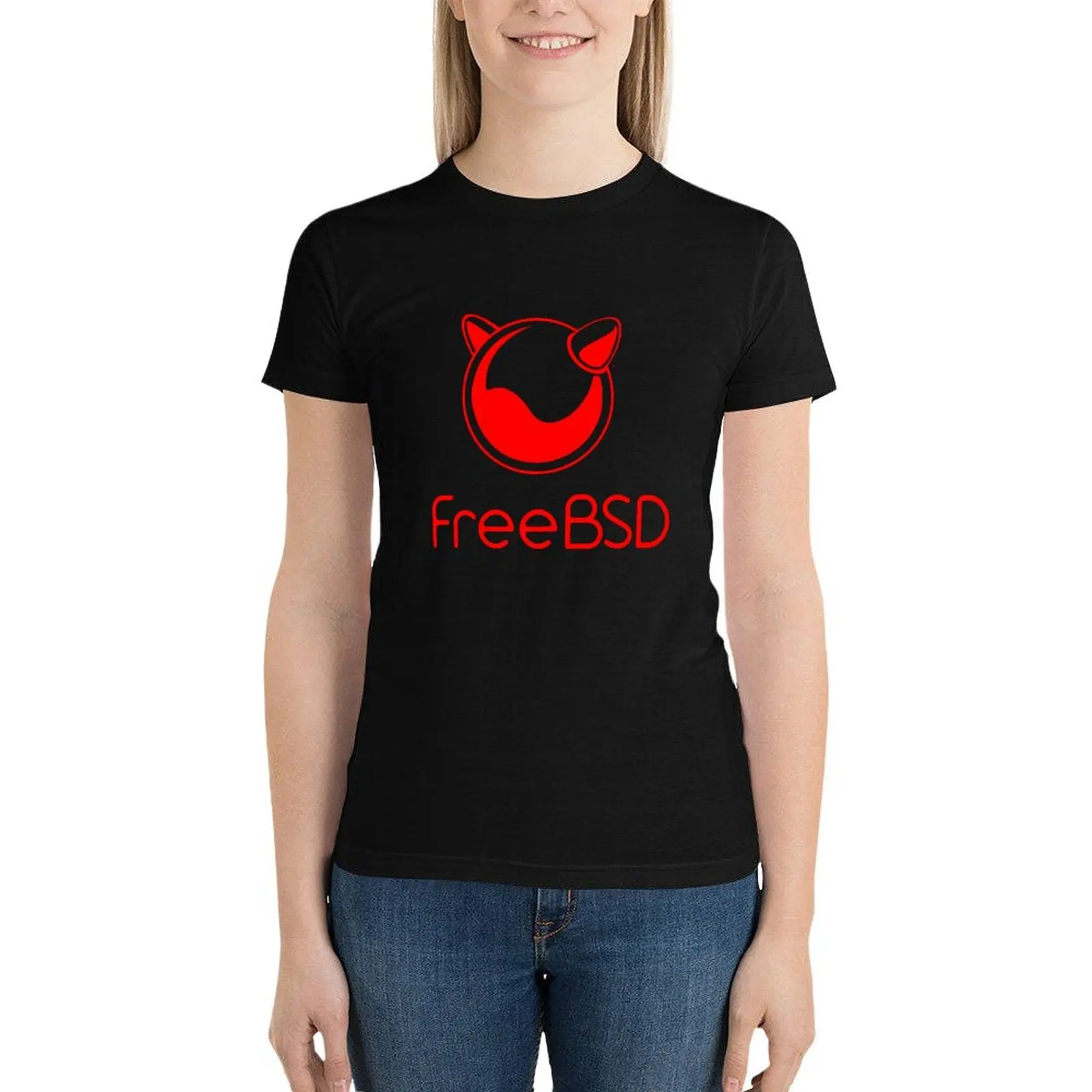 

FreeBSD T-Shirt female Aesthetic clothing oversized T-shirts for Women