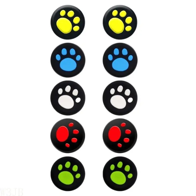 5 Paar Daumengriffkappen für Gamecontroller, niedliche Katzenpfoten-Designs, Analogstick-Abdeckungen, Silikon-Joystick-Kappen für Steam Deck – Detail 9