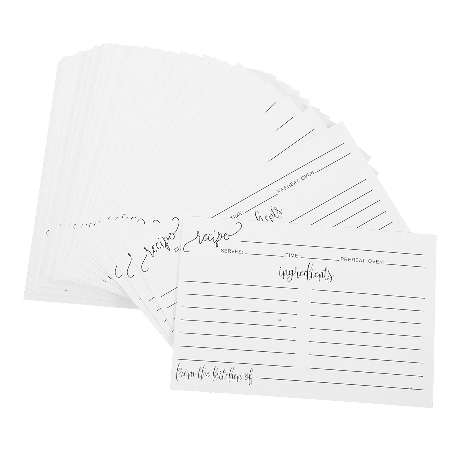 

50 pcs Double Sided Blank H written Kitchen Recipes Notes Messages Bartender Lunch Recipes Recipe Sheets Paper Sheets