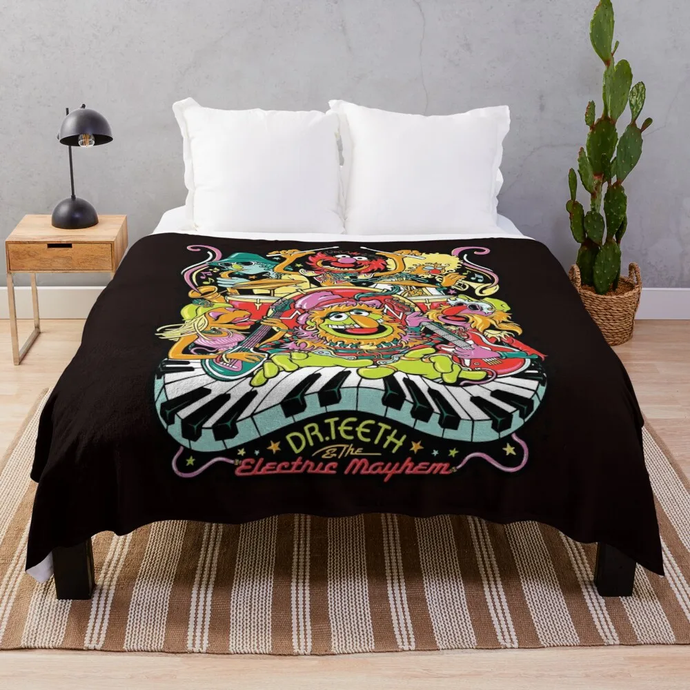 Dr. Teeth and the Electric Mayhem Throw Blanket wednesday decorative for winter manga Blankets