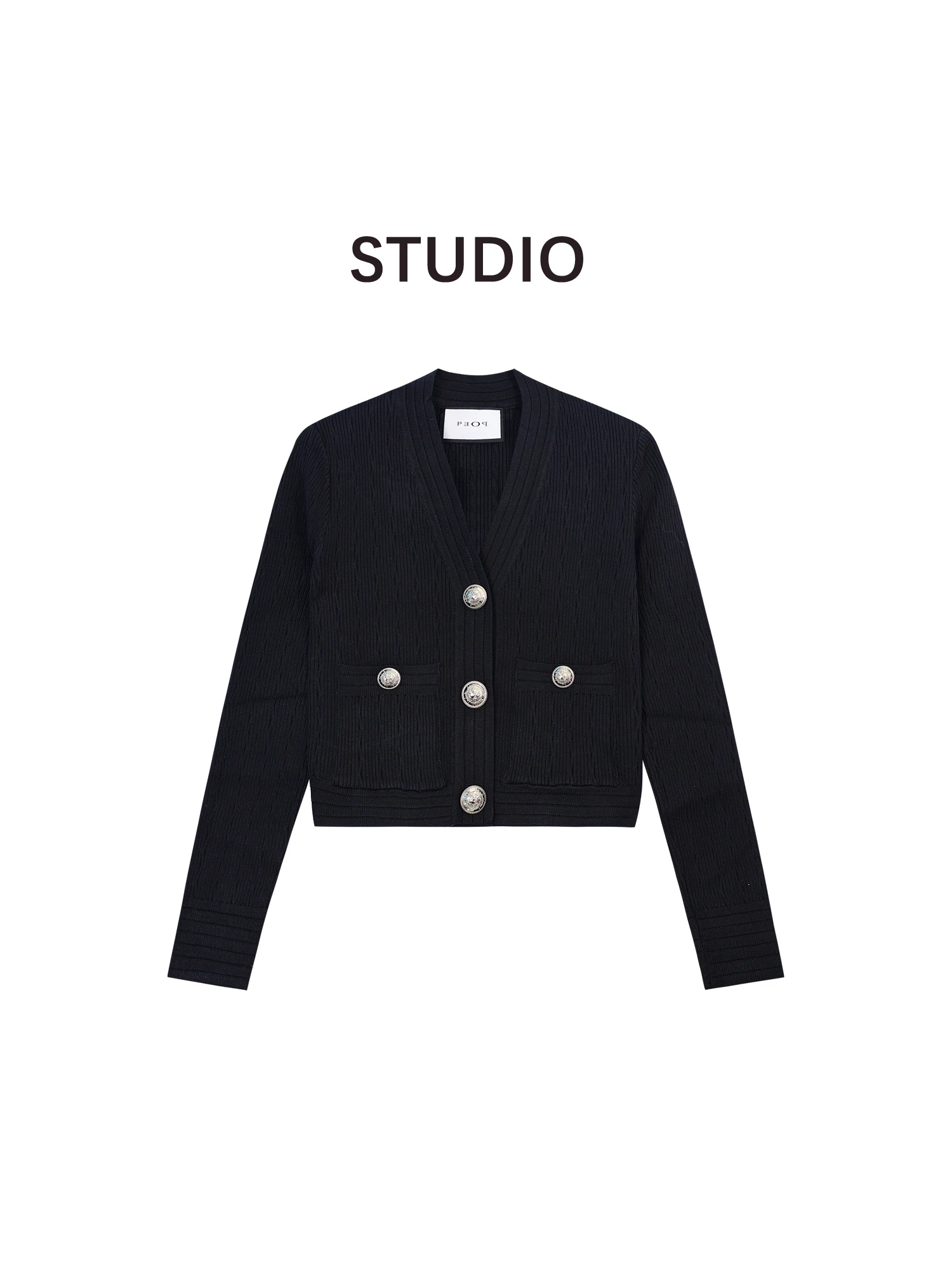 

Spring 2025 Street Sle Ice Silk Slim Fit Knitted V-Ne ort Open Cardigan Women's Faion oulder Padded Long Sve Coat