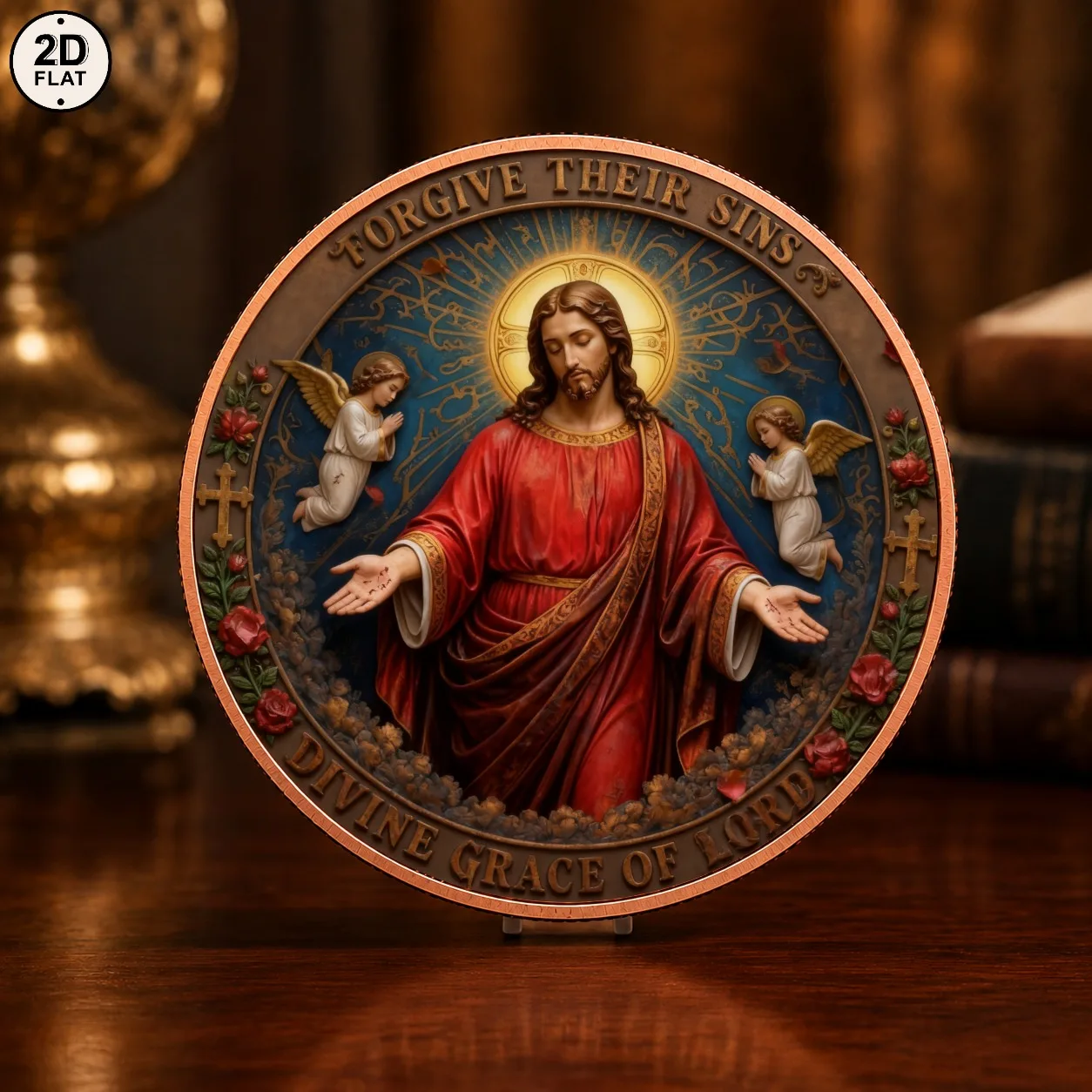 1pc 1oz .999 Fine Copper Jesus Christ Commemorative Coin Divine Grace Religious Challenge Coin Souvenir Gifts for Believers