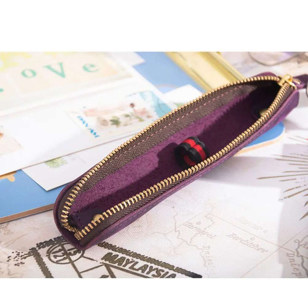 

Case Dark Brown Handmade Retro Design For Fountain Pen Pencil Bag Pen Pouch Holder Organizer Desk Storage