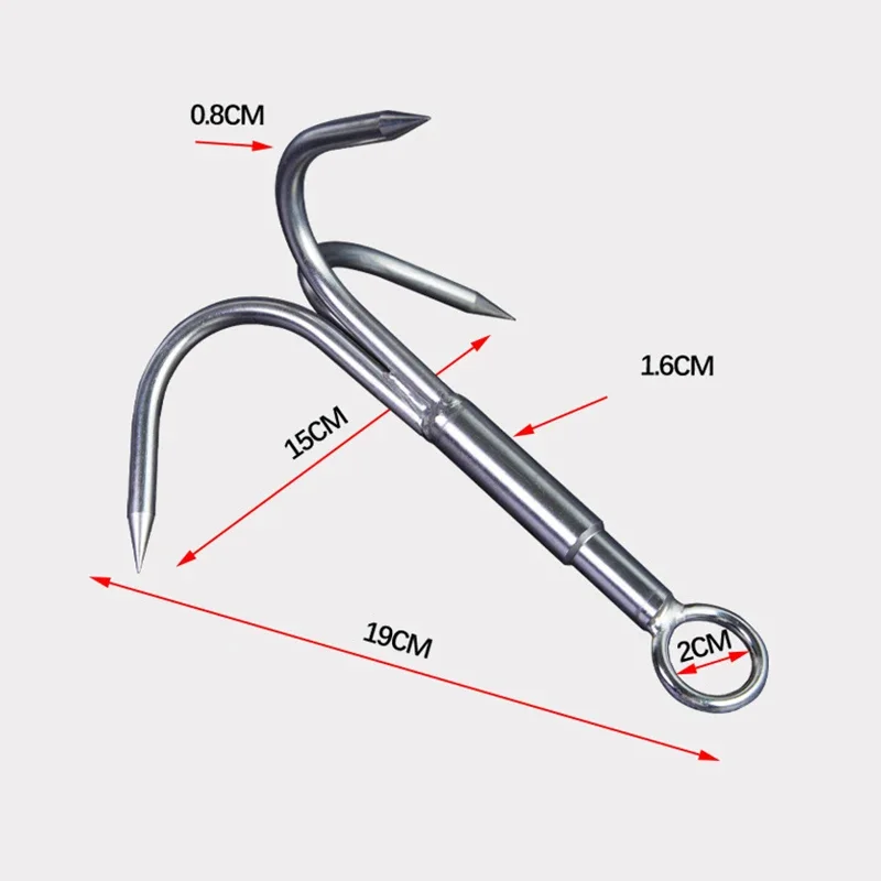 3-Claw Grappling Hook Stainless Steel Tree Climbing Hook Grappling Steel Hook Climbing Claw For Outdoor Hiking Walking