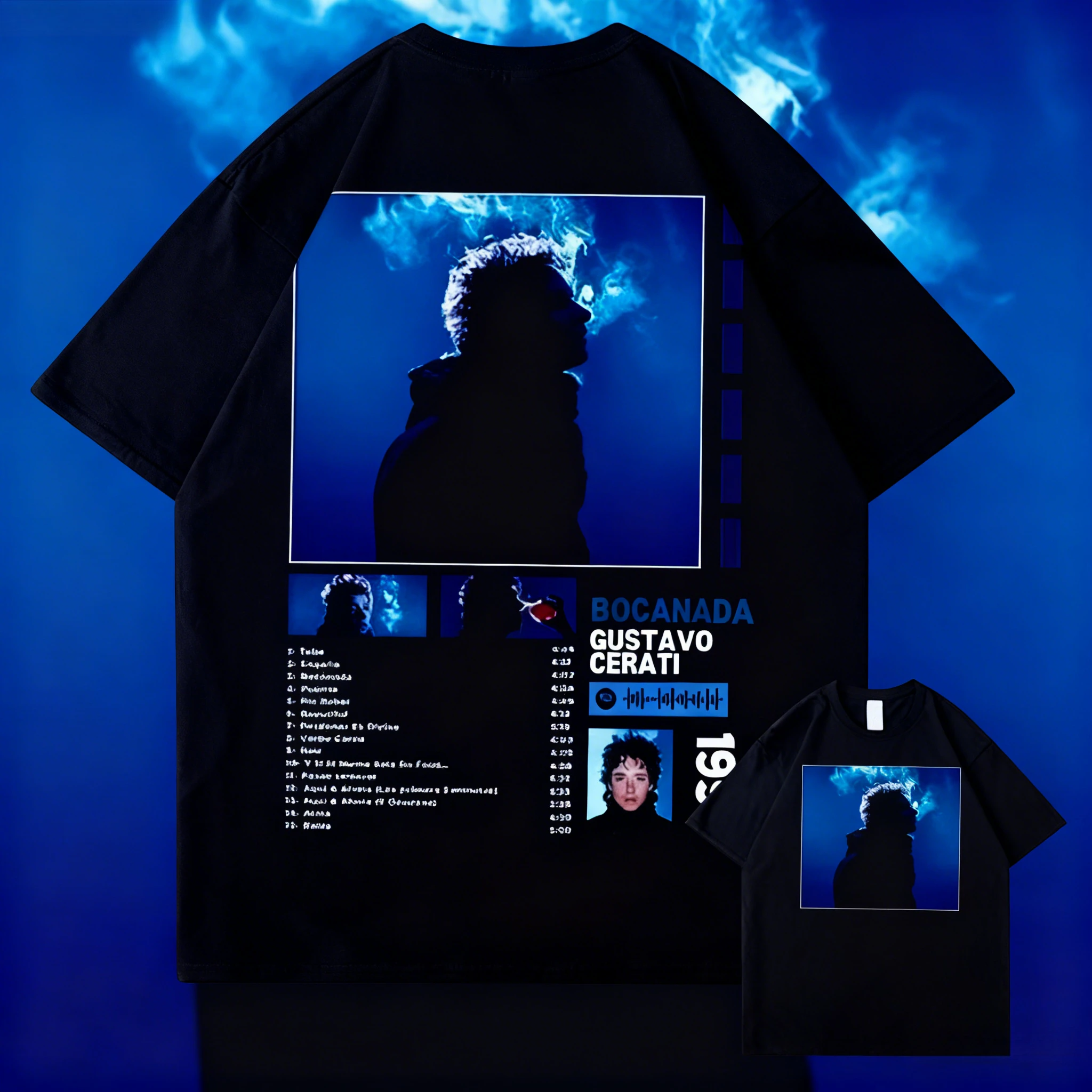 2025-26 الصيف Gustavo Cerati Merch Tour 100% القطن تي شيرت مطبوع للرجال النساء الهيب هوب الشارع الشهير بلوزات كبيرة الحجم تنفس #1